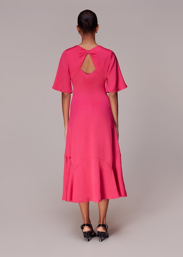 Pink Alana Satin Cut Out Dress